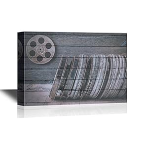 Vintage Filming Equipment Canvas Wall Art - Vintage Fim Projector - Gallery Wrap Modern Home Art | Ready to Hang - 12x18 inches