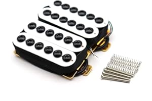XIYANGJUAN High Output Invader style Guitar Humbucker Pickups Ceramic Magnet Neck and Bridge Pickups For Electric Guitar Parts (White)