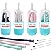 Silicone Straws Reusable Travel Straws,OBDKCAN Drinking Straws Collapsible Straws 4 Pack with Carrying Case, Brush and Fixing Accessories,30&20 oz Tumbler Compatible for Outdoor,Household