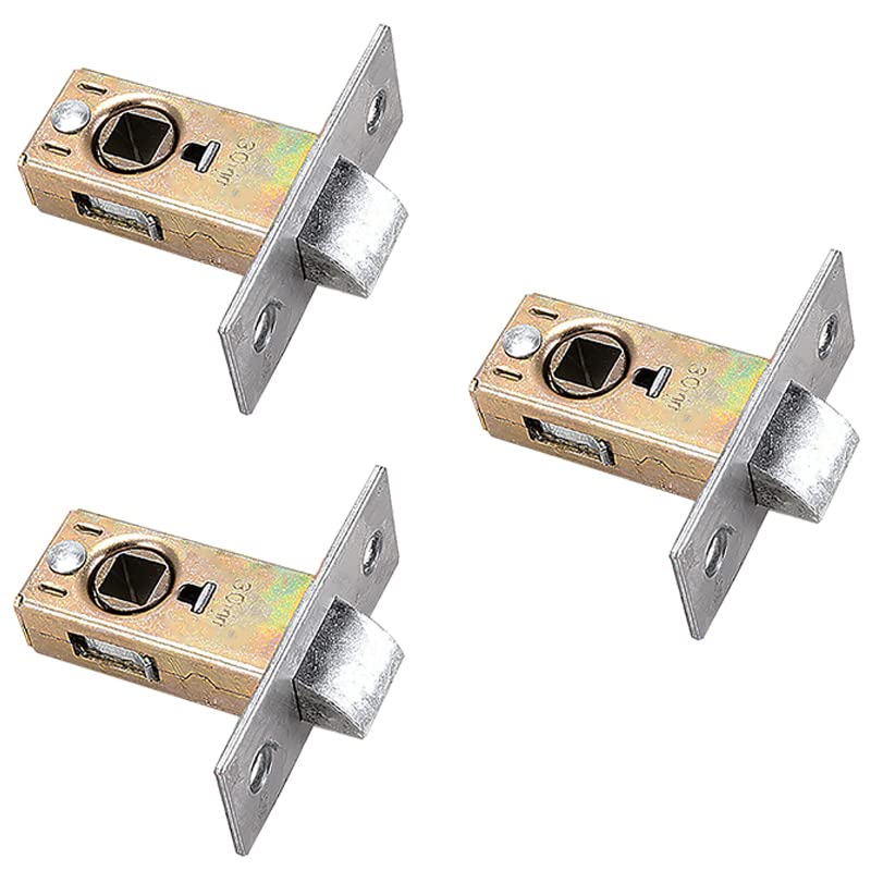 BE-TOOL Latches, 3pcs Door Latch Catch Stainless Steel Quality Latch Bolt for Use with Lever Door Handles(Flat 30mm)