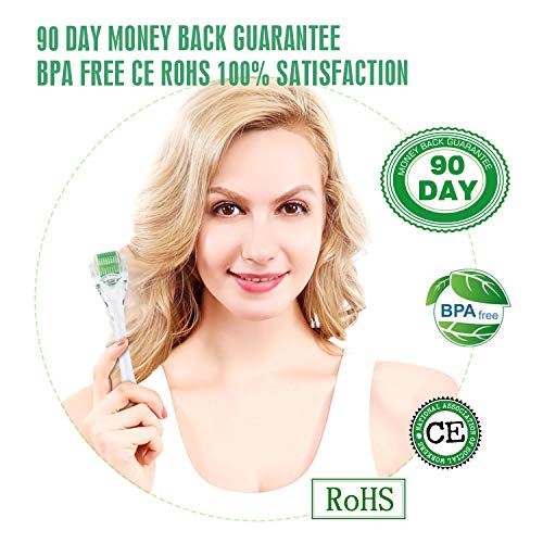 Derma Roller Microneedles for face, 540 Titanium Seamless Micro Needle Roller 0.25mm Cosmetic Needle Skin Care Tool