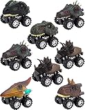 Apipi 8 Pack Pull Back Dinosaur Cars Toys - Christmas Gifts Toys for 2-9 Year Old Boys - Dinosaur Vehicles Toys with Big Tire Wheel for Kids Toddlers Party Supplies Favors