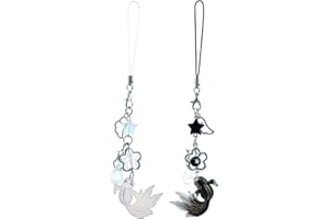 XLMCWT Cute Phone Charms Anime Geto Inspired Phone Charms Keychain Y2k Star Heart Goldfish Phone Charms Straps Keychains