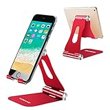 Adjustable Cell Phone Stand,YOSHINE Cell Phone Holder Compatible for iPhone&iPad Desktop Phone Tablet Stand with Anti-Slip Base & Convenient Charging Port Universal Stand for All Smartphones & Tablets