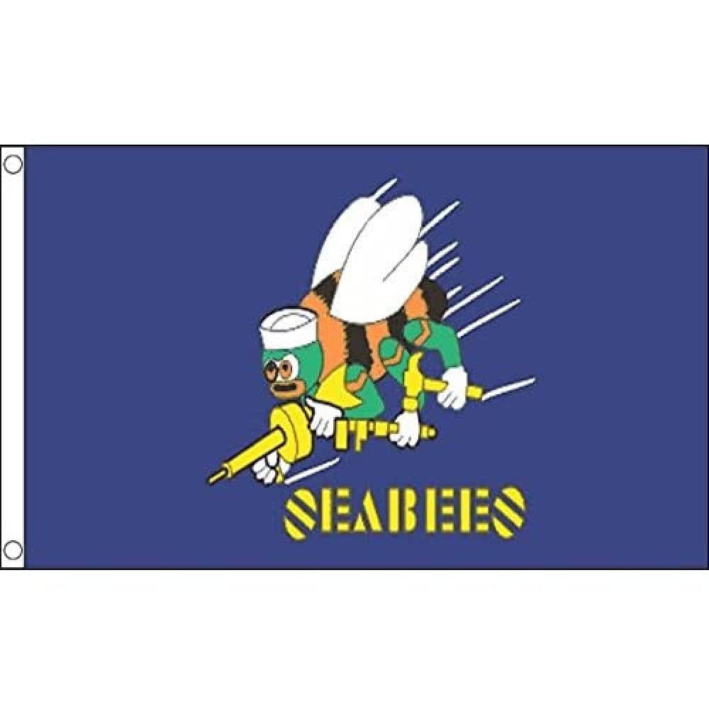 AZ FLAG - Seabees Us Navy Flag - 3x5 Ft - 100D Polyester American Army Banner with Two Metal Grommets - Fade Resistant - Vivid Colors - 3' x 5' Feet - 150x90 Cm