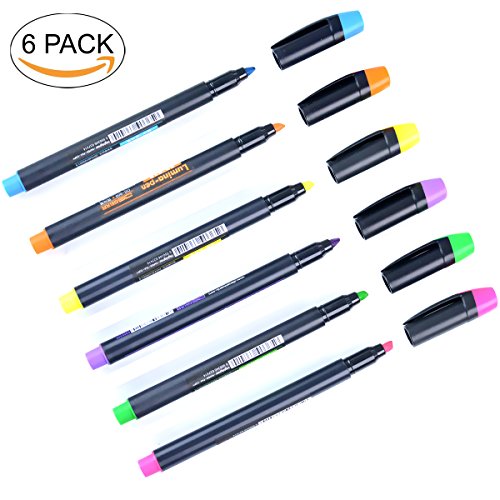 Pocket Highlighters,Smooth Quick-drying Ink,Chisel Tip,Assorted Colors,6-Count