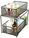 Deco Brothers 2 Tier Bathroom Storage Organizer with Pull-Out Drawer, Bronze