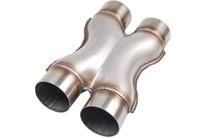 RCCT 2.25 Inch Exhaust X pipe 2.25'' Inlet Stainless Steel 409 2 1/4 Dual Outlet Pipe Crossover Tube (2.25Inch)