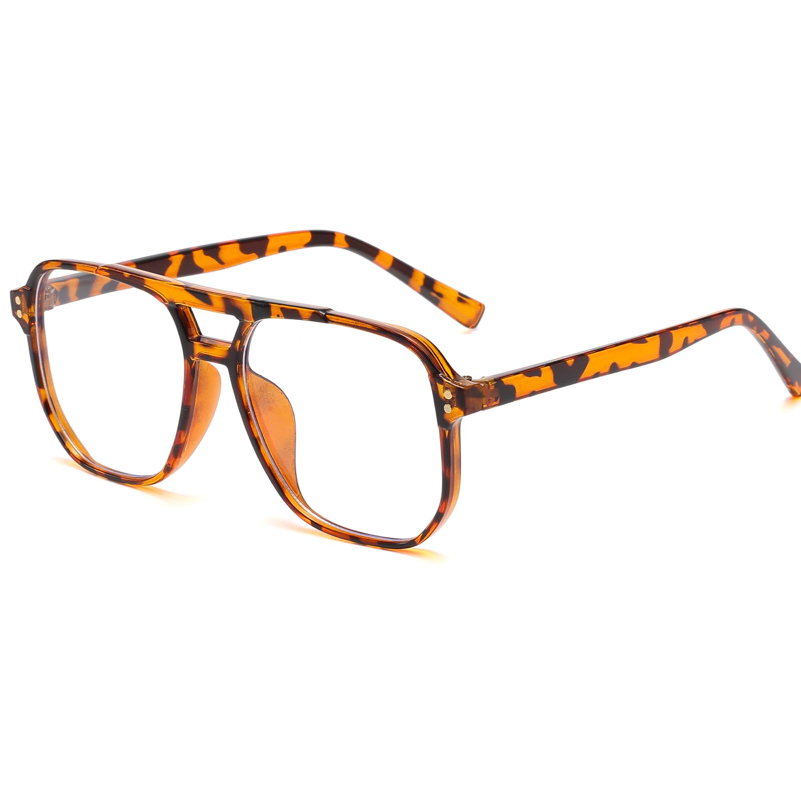 YAMEIZE Blue Light Blocking Glasses for Women Men Pilot Square Computer Screen Blue Light Filter Blocking Glasses Anti Glare