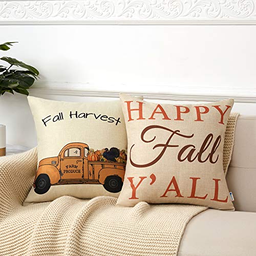 Anickal Fall Pillow Covers 18x18 Inch for Fall Decor Set of 4 Autumn
