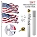 Gientan 30FT Telescopic Flag Pole, Extra Thick Heavy Duty Aluminum Flagpole Kit with 3x5 US Flag Golden Ball Top for Commercial Residential Outdoor Use, Fly 2 Flags