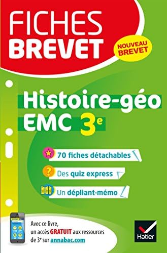 Fiches brevet Histoire-géographie EMC 3e: fiches de révision pour le nouveau brevet (French Edition) (French) Paperback – January 10, 2017