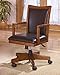Ashley Furniture Signature Design - Cross Island Swivel Desk Chair - Casters - Casual - Medium Brown Finish - Brown Faux Leather