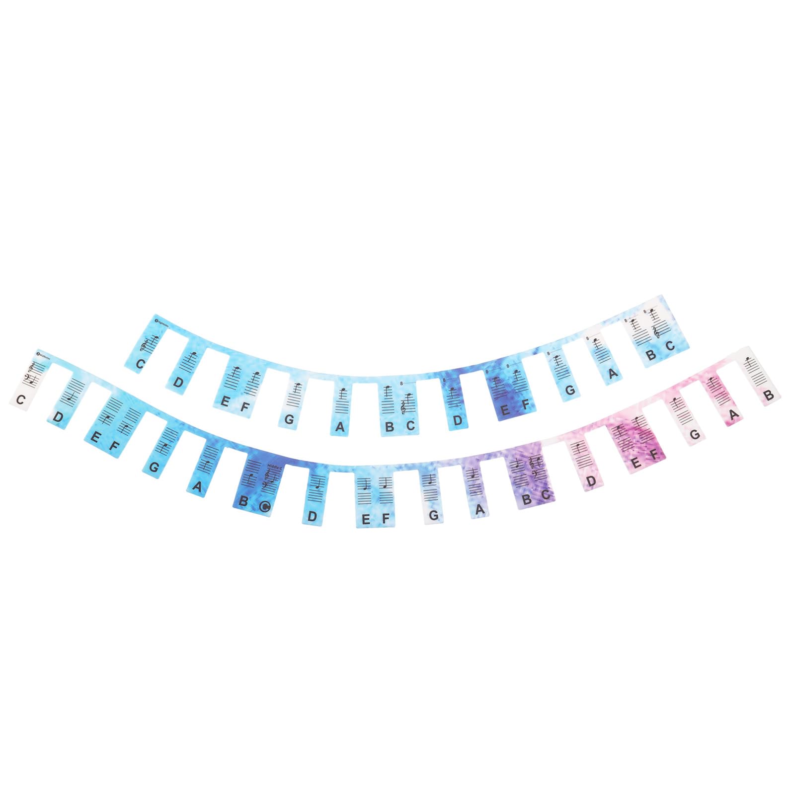 PATIKIL Piano Keyboard Note Label, 61Key Silicone Removable Thickened No Need Stickers Keyboard Piano Note Guide for Beginners Piano Learning, Multicolored