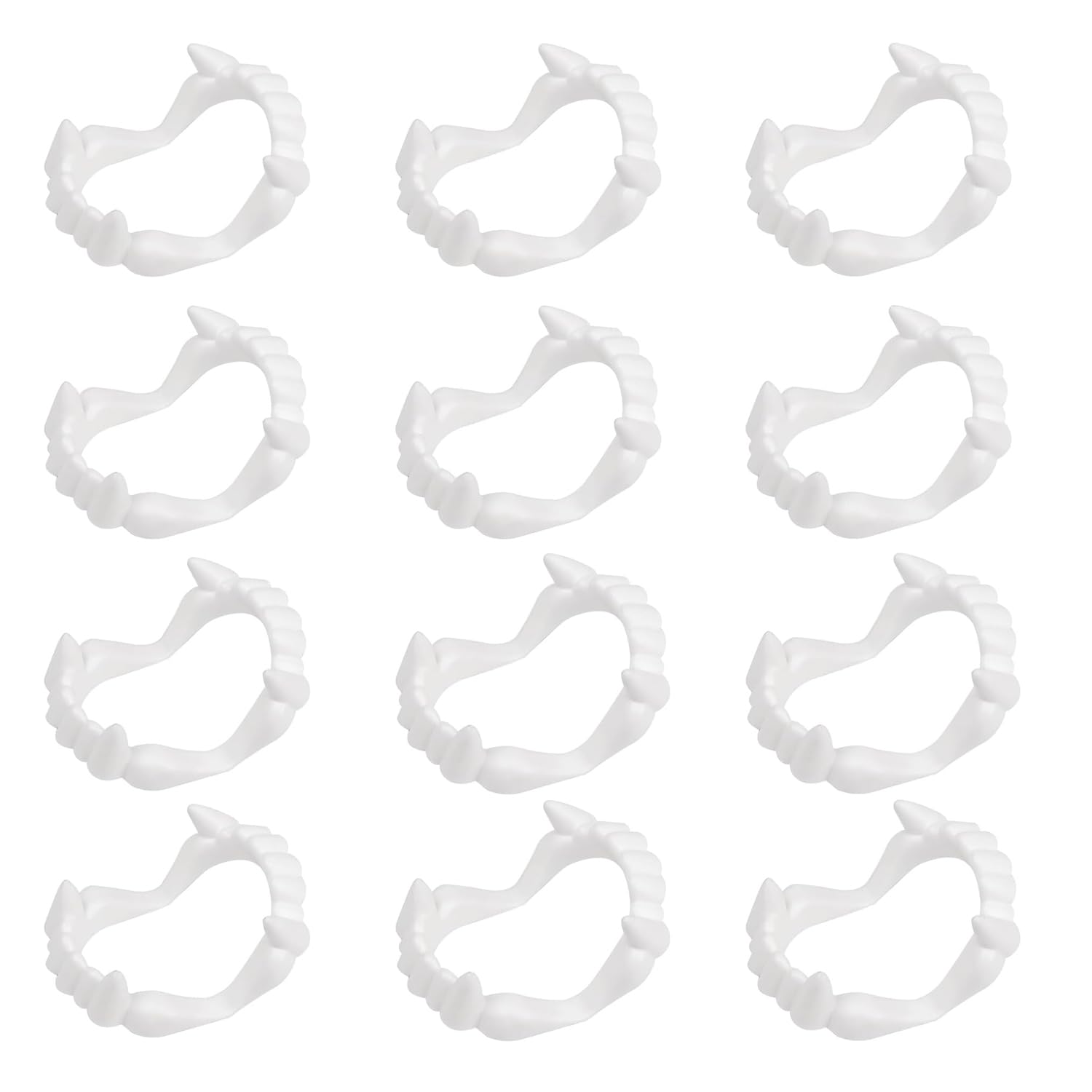 JNAWA Halloween Fake Vampire Teeth Monster Teeth Horror Zombie Fangs Prop Tricky Toys Dress Up Props for Trick or Treat Halloween Cosplay Party Props (50)