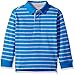 Scout + Ro Little Boys' Stripe Rugby Shirt, Electric Blue/Grey Heather, 7