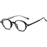 LJCZKA Oval Blue Light Glasses for Women Men, Round Frame Glasses Light Blocking Clear Lens Anti Eyestrain