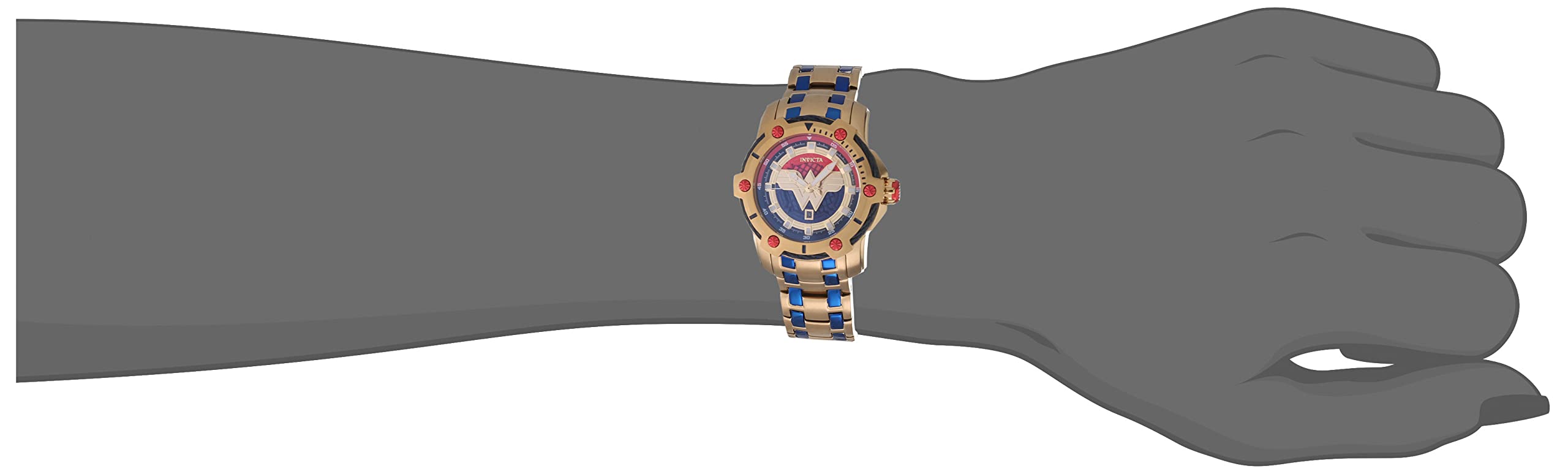 Womens DC Comics Wonder Woman Quartz Watch, Gold, 26839