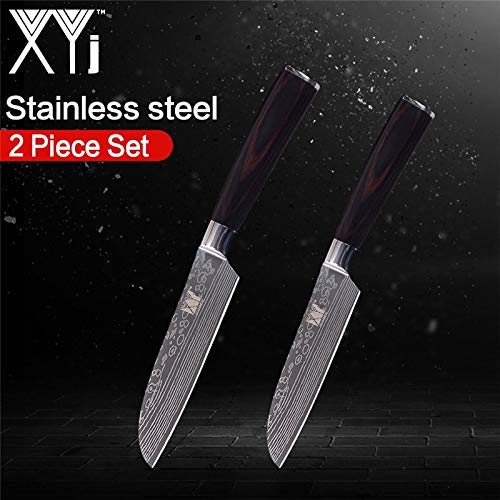 Best Quality - Knife Sets - Chef Recommend Kitchen Knife Set 2PCS Stainless Steel Cooking Knife 7Cr17mov Blade Pakka Wood Handle Sushi Sashimi Knife - by LINAE - 1 PCs