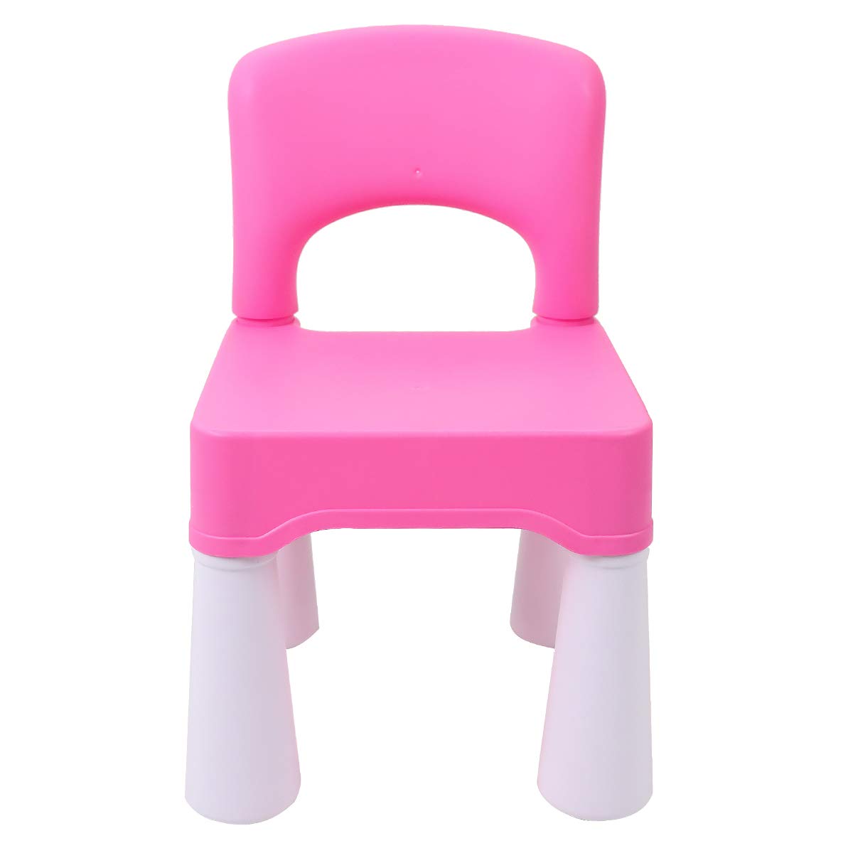 burgkidz Kid's Plastic Chair with Curved Backrest for Home & Garden, Children's Assembleable Seat Furniture, Maximum Weight 100kg/220lb, Pink,25.705D x 26.289W x 43.18H cm