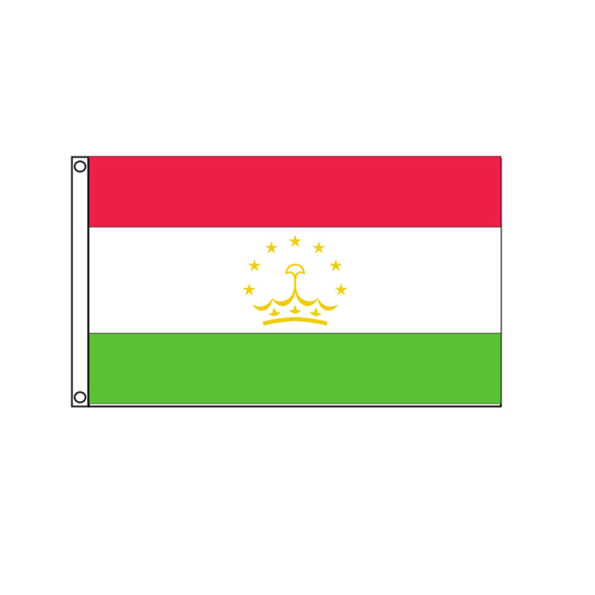PinkDisplay Aisa flag (Tajikistan)3x5ft(90x150cm) eyelets and double stitches for outdoor