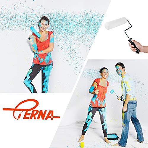 ETERNA Roller Paint Set,6-Piece Painting Roller Kit,9" Painting Roller,Angle Brush, lint-Free Cover,Sturdy Frame,Tray with Liner,6Pcs Kit for House Decorating DIY Walls Ceiling