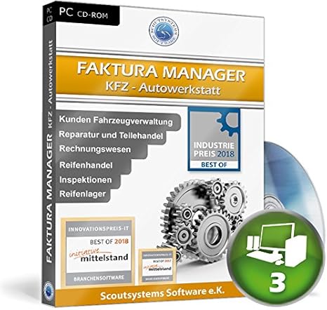 Faktura Manager Kfz Werkstatt Rechnungsprogramm Netzwerk Software 3 Pc Amazon De Software