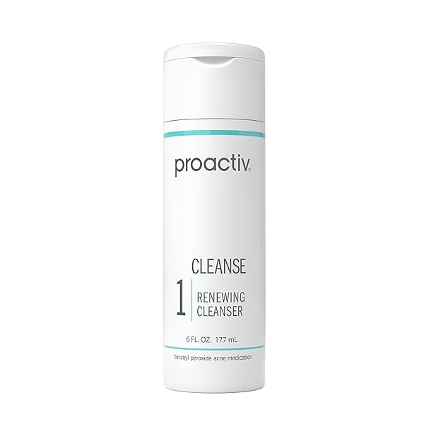 PROACTIV ACNE CLEANSER – BENZOYL PEROXIDE FACE WASH AND ACNE TREATMENT – DAILY FACIAL CLEANSER AND HYULARONIC ACID MOISTURIZER WITH EXFOLIATING BEADS – 90 DAY SUPPLY, 6 OZ