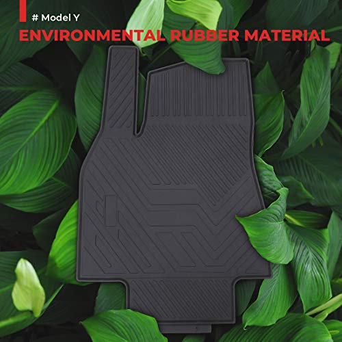 BougeRV for Tesla Model Y Floor Mats, AllWeather Floor Mats Carpet Set