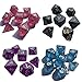 7 Dice x 4 Colors (28 Pieces) Polyhedral Translucent Dice in 4 Complete Sets with 4 Pack Black Pouches for Dungeons and Dragons