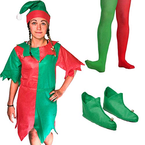 knee length dresses for ladies Womens Festive Christmas Elf Costume main image 0