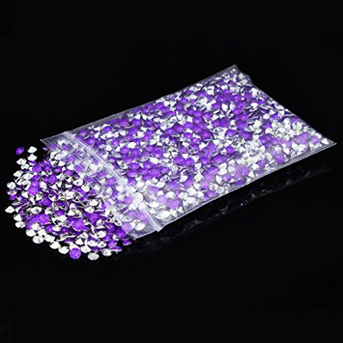 BIT.FLY4.2mm 10000pcs Crystal Acrylic Diamond Vase Fillers for Table Scatter Wedding Event Party Decoration DIY Arts & Crafts Ice Rock Treasure Gems - Purple & Silver