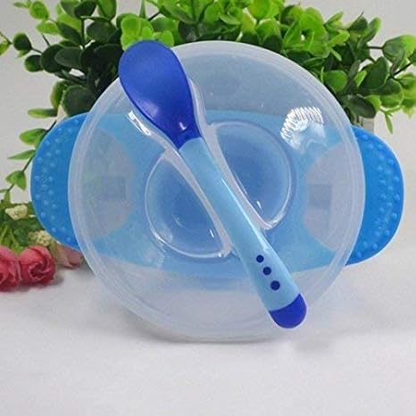 Gilli Shopee Baby Travel Time Feeding Food Storage Container Unbreakable Portable Dispenser Bowl with Spoon Baby Food Serve Bowl Super Combo All in One Pack (Blue)