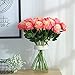 JUSTOYOU 10pcs Artificial Rose Silk Flower Blossom Bridal Bouquet Home Wedding Decor(Gradient Pink)