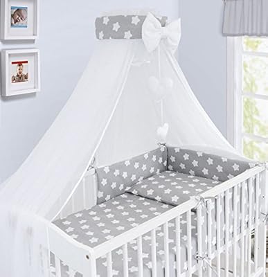 white and grey cot bedding sets