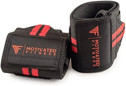 Motivated Fitness Wrist Wraps, Best Heavy Duty with Thumb Loop, Types of Workout or Exercise Including Weight Lifting, Crossfit, Powerlifting, and Bodybuilding