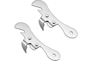 2Pcs Silver Stainless Steel Can Opener Manual Can Opener Multifunctional Kitchen Accessories, Manual Can Openers, Manual