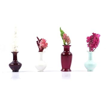 Docooler Miniature Vases Model Set 4pcs Flower Container Models 1:20/1:25 Dollhouse Vase Model Accessories Decoration