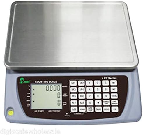 Counting Scale Tree LCT30K 30KG x 1g Multi Memory Precision Digital Balance Stocktaking Bench Check Weigh Parts Tare Portable Warehouse Post Office Home Kitchen