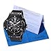 Voeons Men's Chronograph 24 Hr Indicator Military Sports Watches 3ATM Waterproof Black Stainless Steel Mens Watches