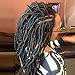 JISHENGH 60 Stands 8 Inches Full Handmade Dreadlocks Locs Human Hair Extensions Natural Black