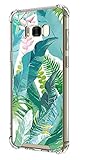 Galaxy S8 Case,Cutebe Shockproof Hard PC+ TPU Bumper Case Scratch-Resistant Cover for Samsung Galaxy S8 (2017) Palm Leaf