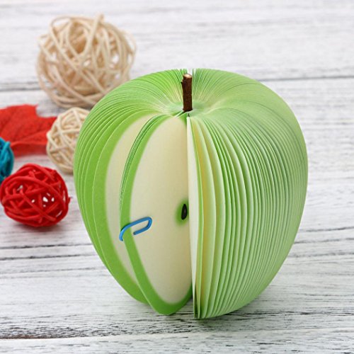 Fruit Memo Pad,SMYTShop Fruit Sticky Notes,Cute Sticky Notes Post it Creative DIY Fruit Memo Pads Kawaii Stickers Paper Korean Stationery Office Papelaria Supplies (Green Apple) - Thumbnail 4