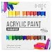 Acrylic Paint - B-ART-C - 24 Color Paint Set Includes 3 Paint Brushes - Non Toxic Paint for Canvas, Ceramic, Rock Painting, Arts and Crafts