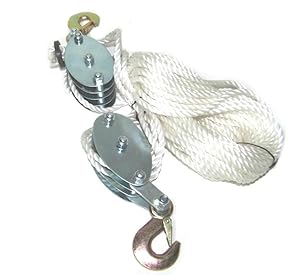 4 Wheel Rope Block And Tackle Pulley Hoist Tool Lift Lifting Pully Rigging Tool