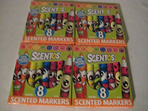 Scentos Washable Scented Markers Bright Colors (4 pack)