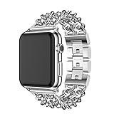 For Apple Watch Series 1/2 42MM,Sunfei New Stainless Steel Watch Band Replacement Strap (Silver)
