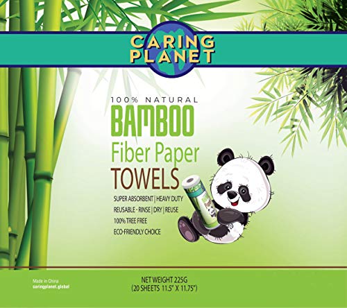 Caring-Planet-Bamboo-Paper-Towels-Eco-Friendly-Durable-Reusable-Bamboo-Paper-Towels-Sustainable-Alternative-to-Paper-Towels-Soft-Absorbent-Washable-Bamboo-Fiber-Towels-20-Sheets
