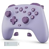 Wireless Switch Controller for Switch/Switch 2/Lite/OLED/PC Controller with Adapter, Purple Switch Controller with Hall Joysticks &amp; Hall Triggers, Switch Pro Controller with Wake-up, 2 Back Programmable Buttons, Turbo Function