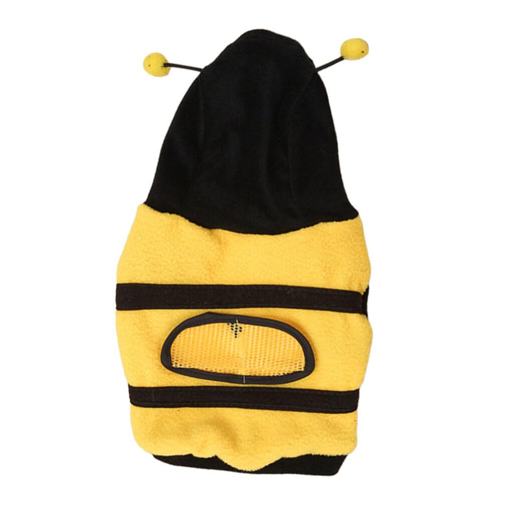 UKCOCO Thermal Hoodie Dog Bee Costume Pet Halloween Theme Cosplay Outfits Apparel Puppy Clothes Cat Bumblebee for Small and Medium Dog Puppy Coats